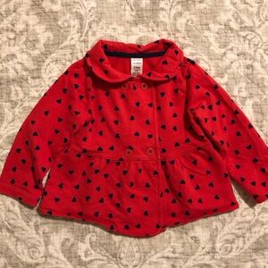 Carter's Red Jacket with Navy Heart Pattern